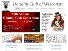 Tablet Screenshot of houdiniclubofwisconsin.com